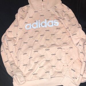 Adidas Light Pink Hoodie with White Logo